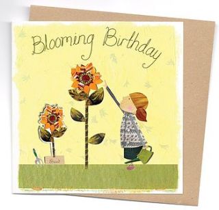 'blooming birthday' card with sunflower seeds by seedlings cards