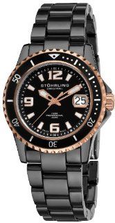Stuhrling Original Men's 273.33OB41 Leisure Ceramic Chevalier Swiss Quartz Professional Divers Date Two Tone Ceramic Watch: Watches