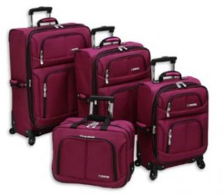 Leisure Luggage Lightweight Collection Berry 360 4 Piece Set, Berry, One Size: Clothing