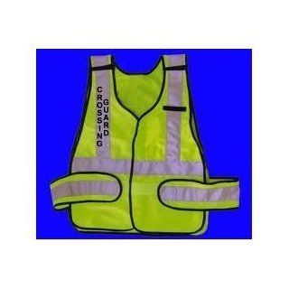 SCHOOL CROSSING GUARD LIME GREEN REFLECTIVE TRAFFIC SAFETY VEST JACKET ANSI / ISEA 207 2006 COMPLIANT: Protective Work Jackets: Industrial & Scientific