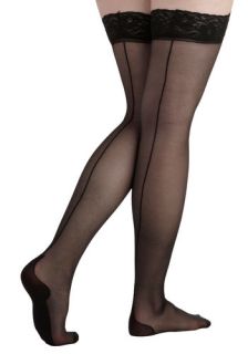 Seam to It Thigh Highs in Black  Mod Retro Vintage Tights