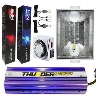 THUNDER (TM) 600 Watt Light Digital Dimmable HPS MH Grow Light System for Plants with Sunmax 6 Inch White Air Coolable Reflector   5 Year Manufacturer Warranty : Plant Growing Light Fixtures : Patio, Lawn & Garden