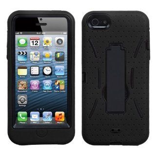 Black Impact Hard Case Cover Hybrid Kickstand For Apple iPhone 5 6TH GEN Accessory.: Cell Phones & Accessories