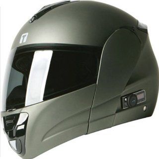 Torc Solid with Blinc Bluetooth Adult Interstate T 22B Street Bike Racing Motorcycle Helmet   Flat Titanium / X Small: Automotive