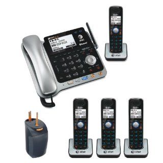 AT&T TL86109 DECT 6.0 2 line Bluetooth Cord/Cordless Phone System Includes Four Expandable Handsets Bundle : Cordless Telephones : Electronics