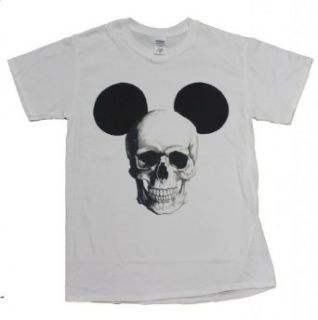 21 Century Clothing Men's Mickey Mouse Skull T   Shirt Small (34 36 inches) White at  Mens Clothing store