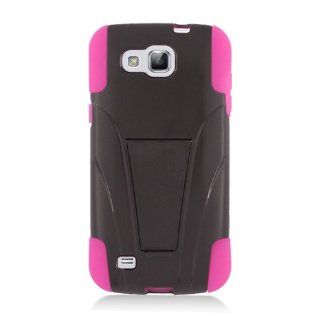 Black Pink Hard Soft Gel Dual Layer Cover Case Stand for Samsung Galaxy Premier i9260: Cell Phones & Accessories