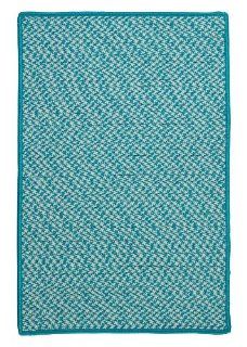 Outdoor Houndstooth Tweed Square Rug, 6 Feet, Turquoise   Braided Rugs