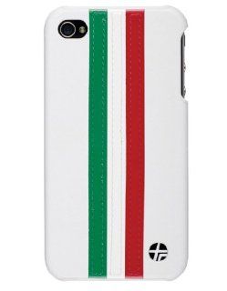 Trexta Stripe Series Snap On Case for iPhone 4   1 Pack   Retail Packaging   Green, Red, and White: Cell Phones & Accessories