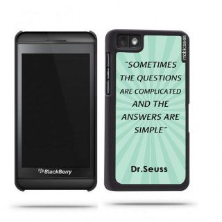 Dr. Seuss Quote   Sometimes The Questions Are Complicated Teal Rays Blackberry Z10 Case   For Blackberry Z10: Cell Phones & Accessories
