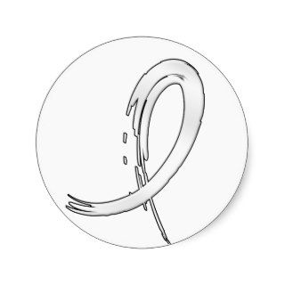 Lung Cancer's Pearl Ribbon A4 Round Sticker