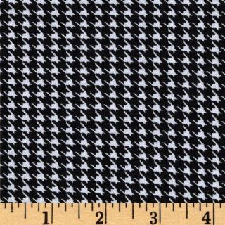 60'' Wide Stretch Rayon Blend Jersey Knit Houndstooth Black/White Fabric By The Yard: