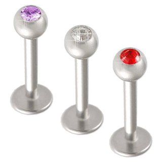lip studs 16g ring monroe piercing kit 5/16 Steel Bar Labret Ear Tragus AYIO Body Piercing Jewelry 3Pcs: Jewelry