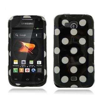 Aimo SAMR830PCPD301 Cute Polka Dot Hard Snap On Protective Case for Samsung Galaxy Axiom R830   Retail Packaging   Black/White Cell Phones & Accessories