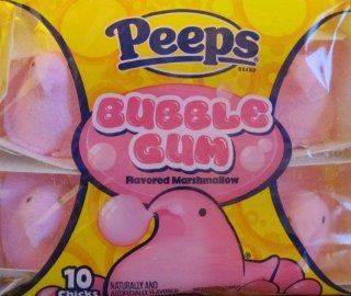 Bubble Gum Marshmallow Peeps 10 Peeps per Package  Grocery & Gourmet Food