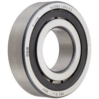 FAG NJ309E TVP2 C3 Cylindrical Roller Bearing, Single Row, Straight Bore, Removable Inner Ring, Flanged, High Capacity, Polyamide/Nylon Cage, C3 Clearance, Metric, 45mm ID, 100mm OD, 25mm Width: Industrial & Scientific
