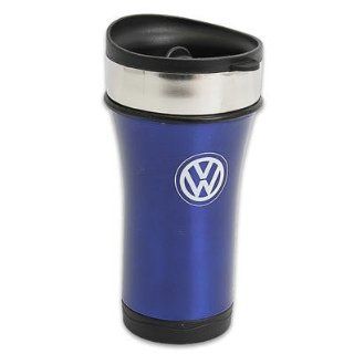 Navy Blue Volkswagen VW Logo commuter coffee Travel Mug: Automotive