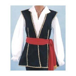 Medium Men's Black Pirate Vest (Size 40 42): Clothing
