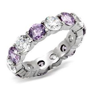 Sprinkled in Amethyst Wedding Ring in Stainless Steel: Jewelry