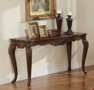 Console Sofa Table Queen Anne Style in Warm Brown Cherry  