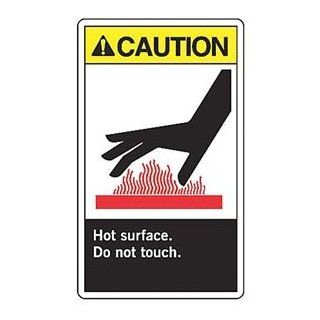 CAUTION HOT SURFACE DO NOT TOUCH (W/GRAPHIC) Sign   10" x 7" .040 Aluminum: Home Improvement