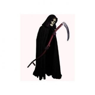 Grim Reaper w/ Scythe Deluxe Adult Costume and Mask   46in. Short Cloak: Clothing