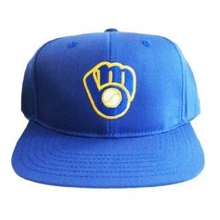American Needle MLB Milwaukee Brewers Snapback Hat Cap   Blue at  Mens Clothing store: Baseball Caps