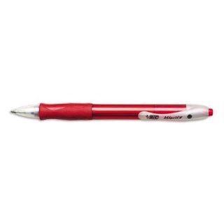 Velocity&reg Retractable Ballpoint Pen, Medium Point, Red Ink, Dozen (BICVLG11RD) : Bic Velocity Red : Office Products