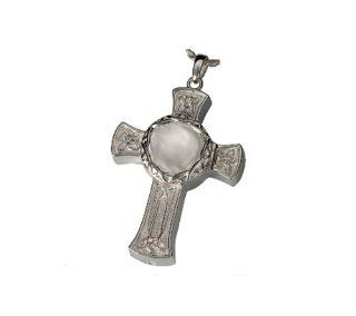 Celtic Cross Photo Locket Cremation Jewelry in Sterling Silver Locket Necklaces Jewelry