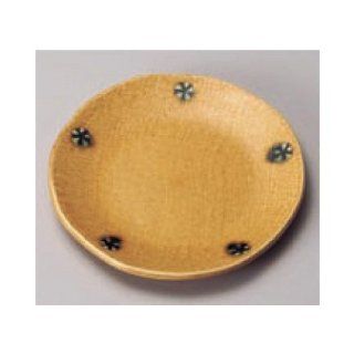sushi plate kbu330 34 022 [5.12 x 0.6 inch] Japanese tabletop kitchen dish Serving plate yellow Seto (Mark flower) 4.0 round plate [13x1.5cm] Japanese restaurant inn restaurant business kbu330 34 022: Sushi Plates: Kitchen & Dining