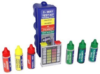 5 Way Pool Spa Hot Tub Chemical Test Kit for Water PS331 : Swimming Pool Liquid Test Kits : Patio, Lawn & Garden
