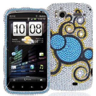 DECORO FDHTCSENSIM335 Premium Full Diamond Protector Case for HTC Sensation   1 Pack   Retail Packaging   Dragonflies On Silver: Cell Phones & Accessories
