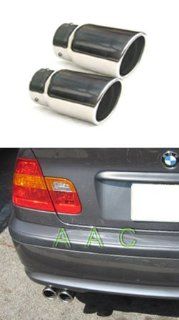 Two Stainless steel exhaust tips w/ mirror polish finish   BMW E46 3 Series 325 328 99 04: Automotive