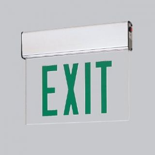 Recessed Wall Mounted LED Edge lit Exit Sign   AC Only, Green Letters   Commercial Lighted Exit Signs  