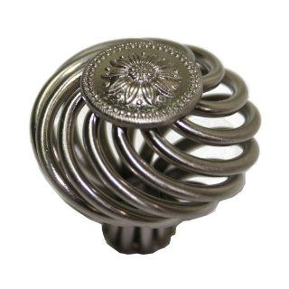 Pack pof 3 Olympia 1202SN Hardware Cabinet Knob Birdcage Knob Satin Nickel Floral 1 1/2" Diameter   Cabinet And Furniture Knobs  