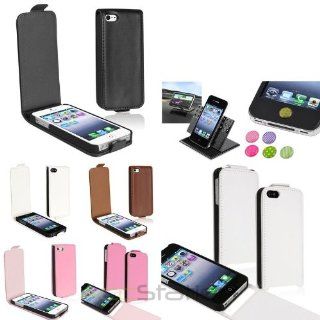 XMAS SALE!!! Hot new 2014 model Color Flip Leather Clip on Case+Dash Holder+Home Button Sticker For iPhone 5 5SCHOOSE COLOR: Cell Phones & Accessories