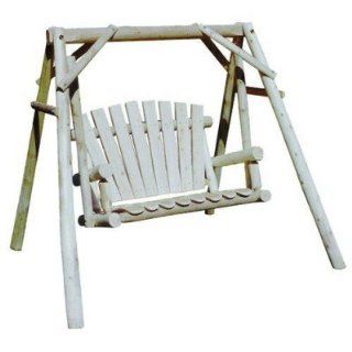 Porch Swing with Stand : Wood Swing Set For Adults : Patio, Lawn & Garden