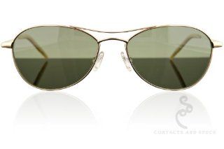 Oliver Peoples   "AERO" Sunglasses in Gold Metal Frames with Green Polarized Glass Lenses: Health & Personal Care