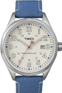 Timex Originals T2N348 Unisex T Series Cream Dial Blue Strap Watch: Watches