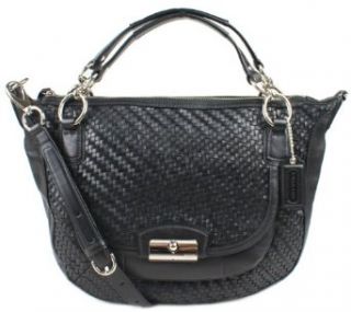 Coach Leather Kristin Woven Round Convertible Hobo Satchel Bag 19312 Black: Top Handle Handbags: Shoes