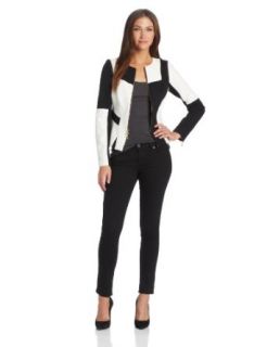 Rachel Roy Collection Women's Doubleface Colorblock Jacket, Black/Winter White, 2 at  Womens Clothing store: Anoraks