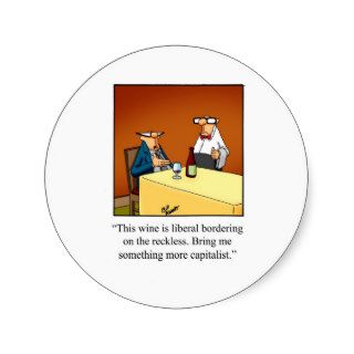 Funny Political Wine Cartoon Gift Stickers
