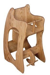 Amish 3 in 1 High Chair Rocking Horse Desk (MEDIUM OAK) : Childrens Highchairs : Baby