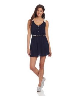 Sequin Hearts by My Michelle Juniors 33 Inch Razor Back Button Front Dress, Navy, Small at  Womens Clothing store: