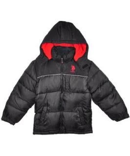 U.S. Polo Assn Boys 8 16 Black Bubble Jacket (Small (8), Black): Clothing