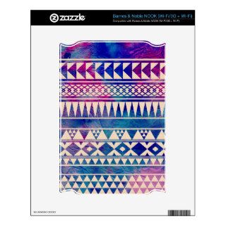 Pink Purple Teal Blue Girly Andes Aztec Pattern Decal For The NOOK