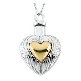 CleverEve 2013 Designer Series Sterling Silver 14K Yellow Gold Plated 13.50 grams Heart Ash Holder Pendant Necklace Jewelry