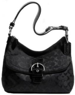 Coach Soho Signature Flap Duffle   Black: Top Handle Handbags: Shoes