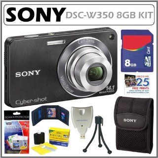 Sony DSCW350B DSCW350 DSC W350 14.1MP Digital Camera with 4x Wide Angle Zoom Camera & Photo