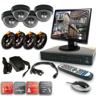 Orange Sources OC04P79803 4 CH CCTV Security DVR Indoor Dome Camera System 500GB HD Network Electronics